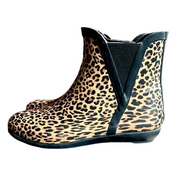 Women's London Fog Piccadilly Waterproof Leopard Animal Print Rain Boots Size 8 - Picture 9 of 9